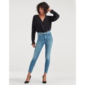7 For All‎ Mankind Luxe Vintage High Waist Ankle Skinny in Beau Blue 23 $215
